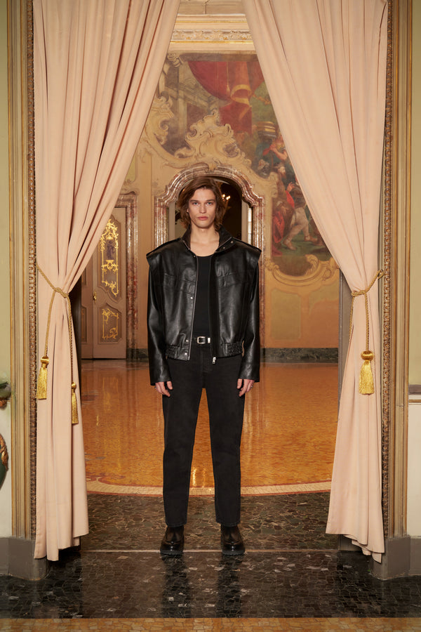 KEINxDESA Unisex Oversize Leather Biker Jacket