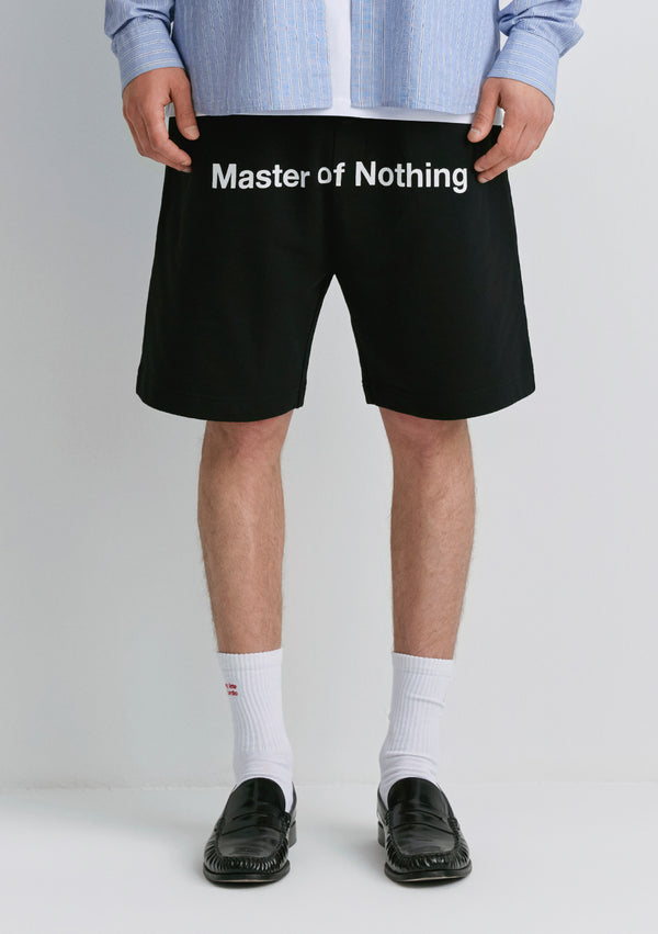 Master Of Nothing Printed Black Shorts