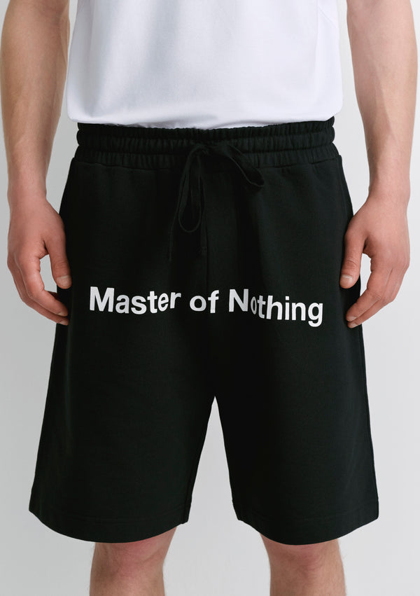 Master Of Nothing Printed Black Shorts