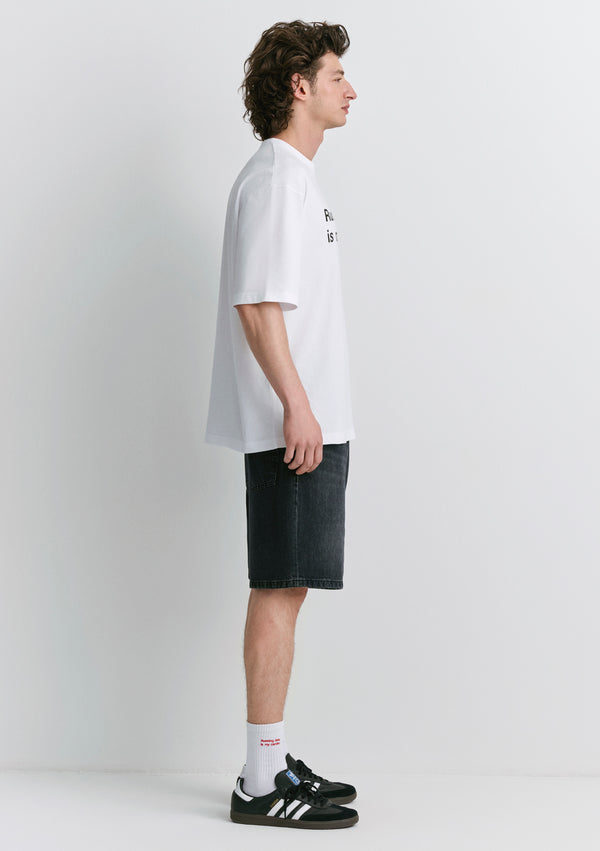 Running late is my cardio. Printed White T-Shirt