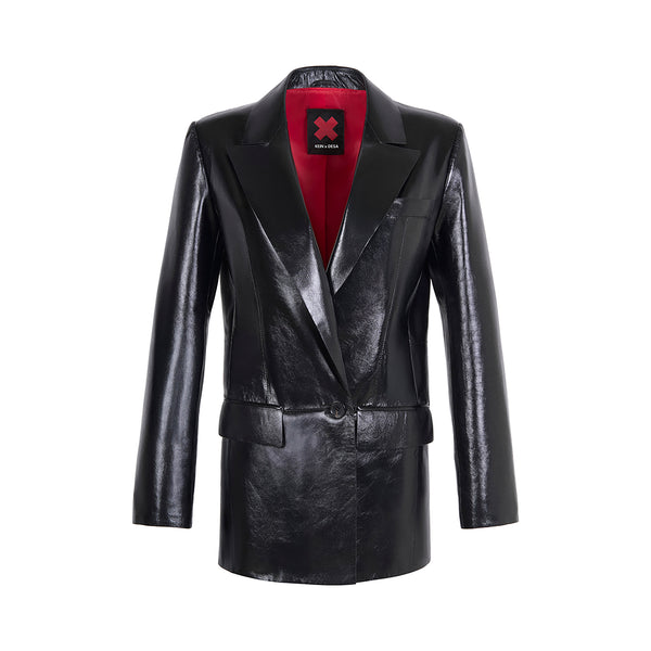 KEINxDESA Women's Leather Blazer