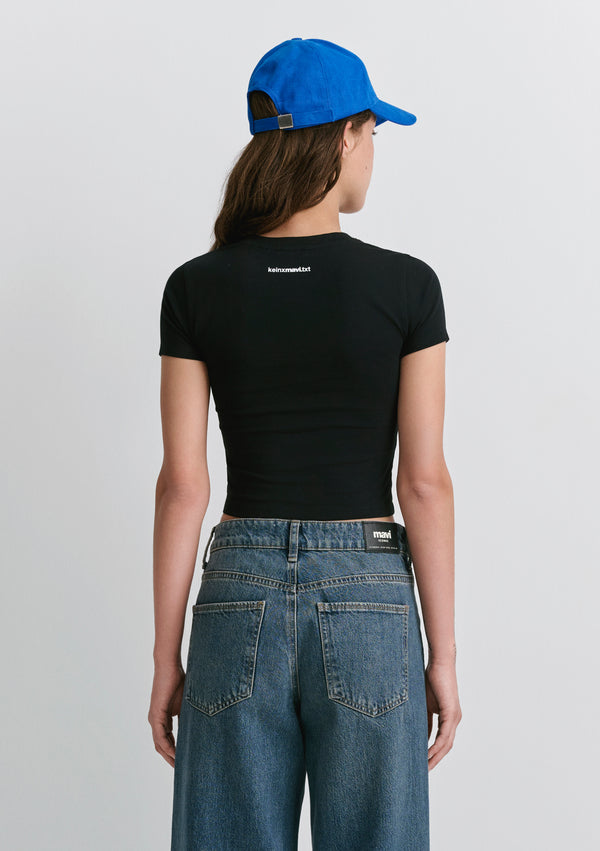 Master Of Nothing Printed Black Crop Top