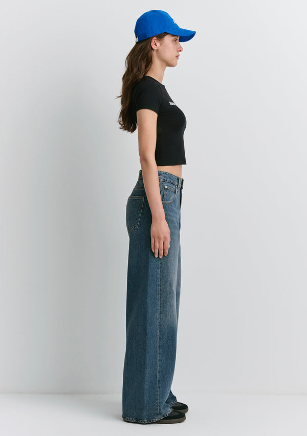 Master Of Nothing Printed Black Crop Top