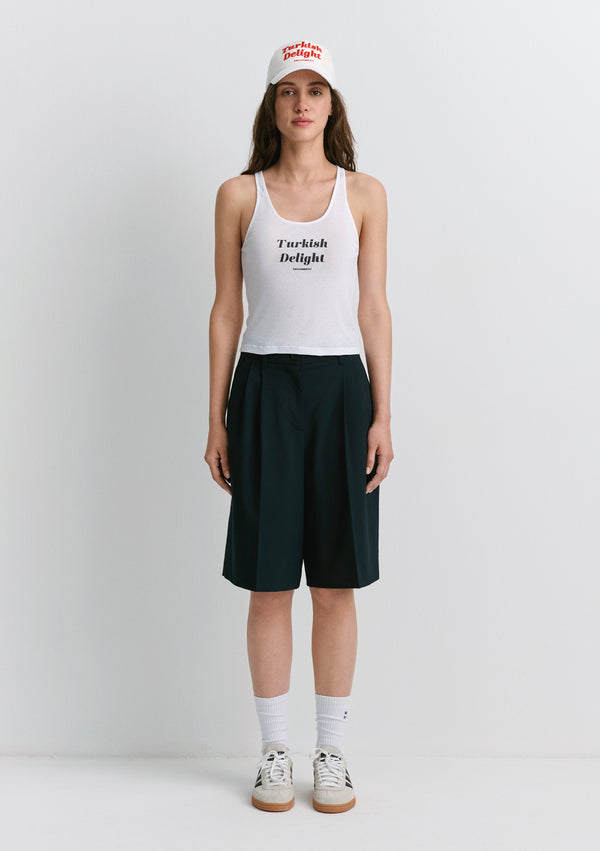 Turkish Delight Printed White Tank Top