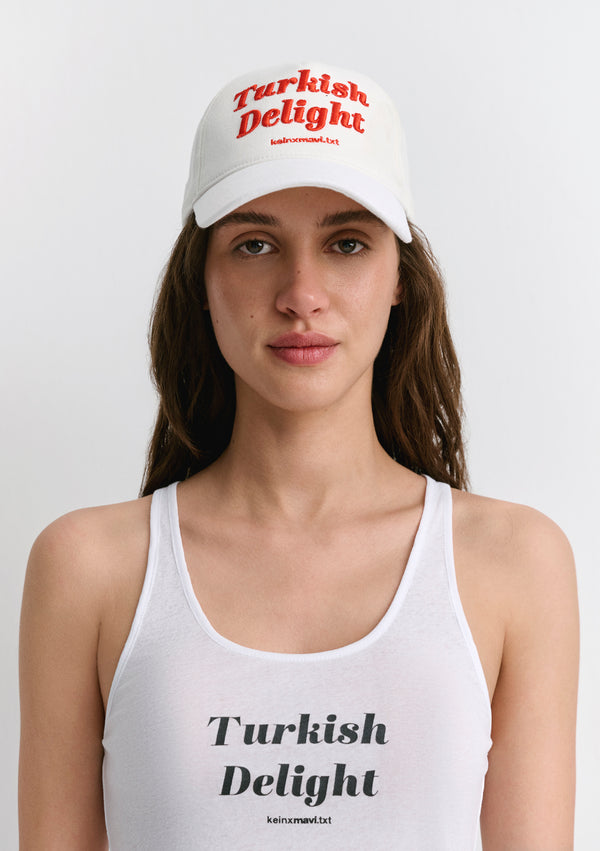 Turkish Delight Printed White Tank Top