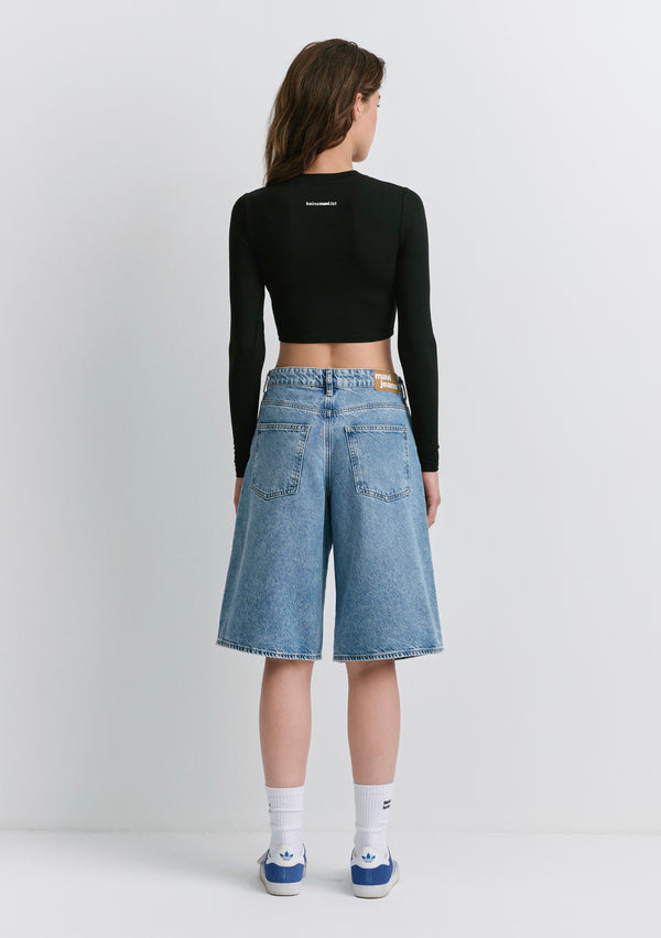 Dress Like Printed Black Crop Top