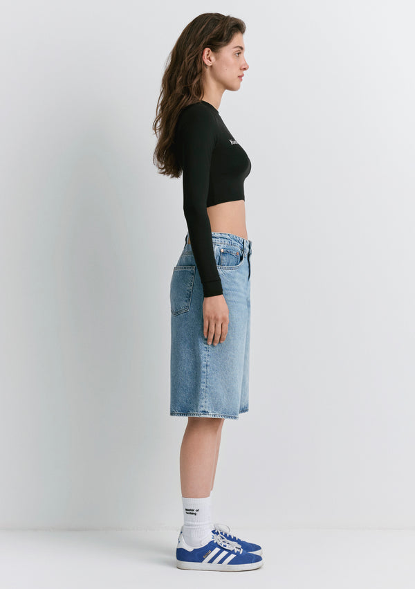 Dress Like Printed Black Crop Top
