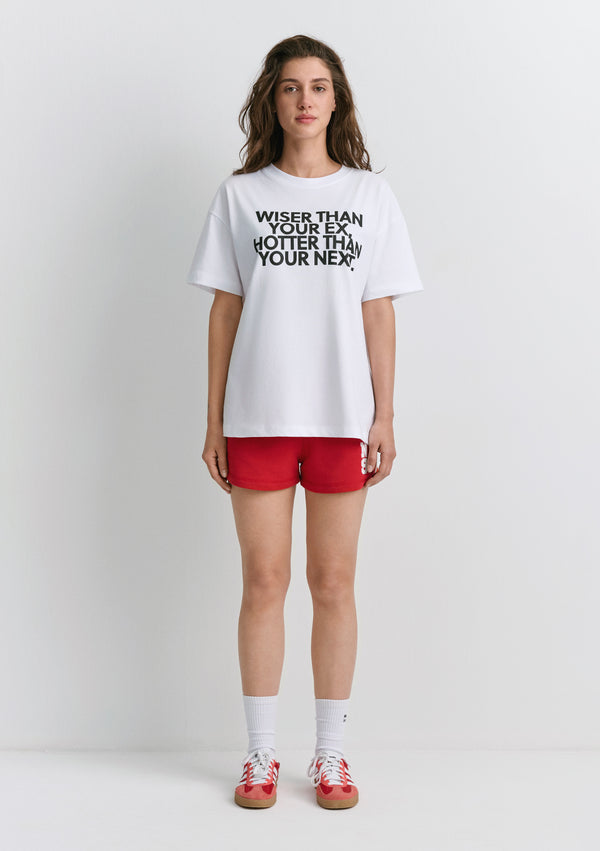 Wiser Than Your Ex Printed White T-Shirt