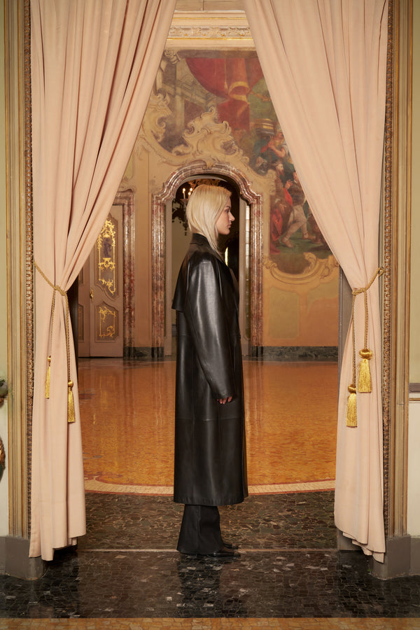 KEINxDESA Unisex Leather Trench Coat